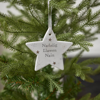 Christmas Star Hanger - Nadolig Llawen - Nain / Mamgu