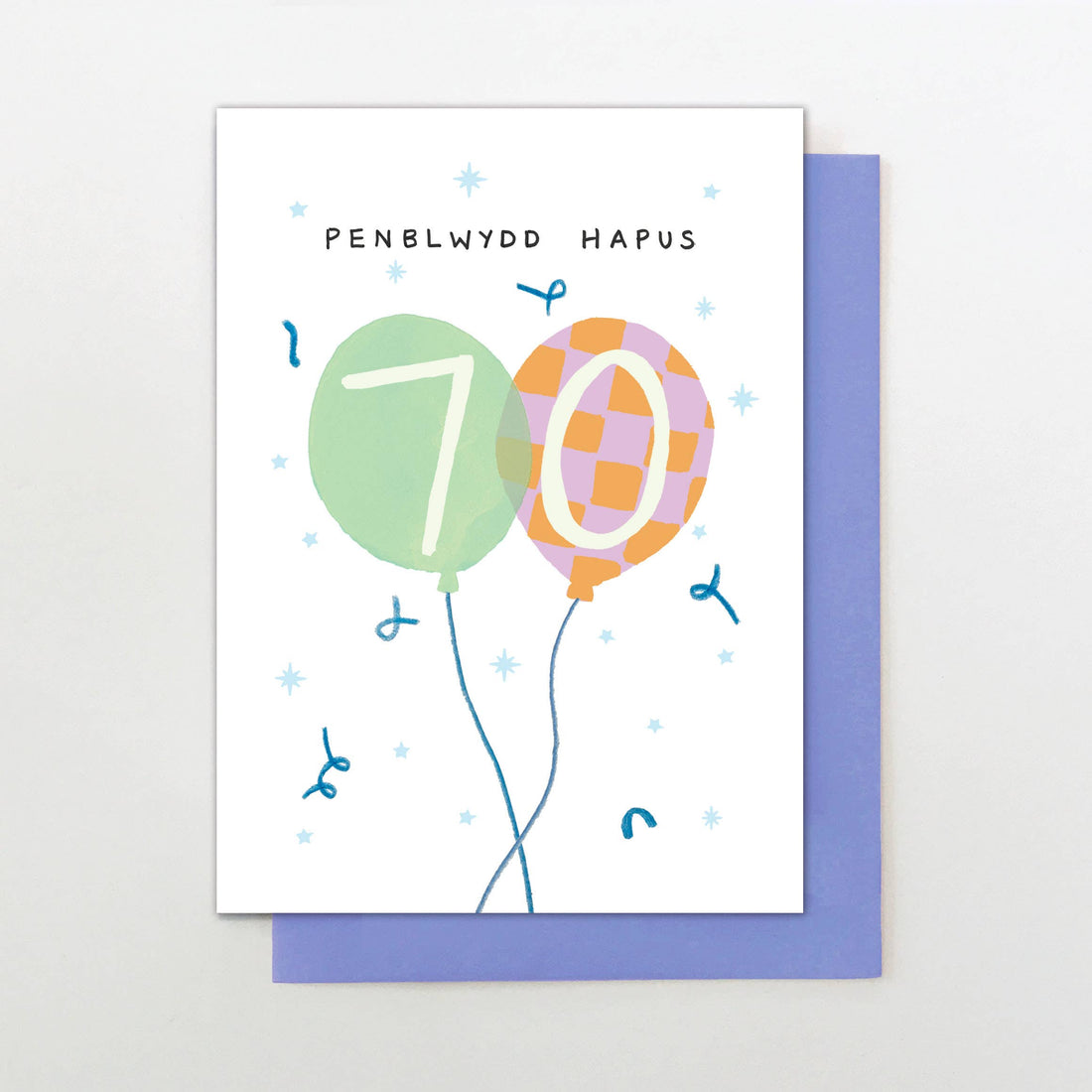 Welsh 70th Birthday card "Penblwydd Hapus 70"