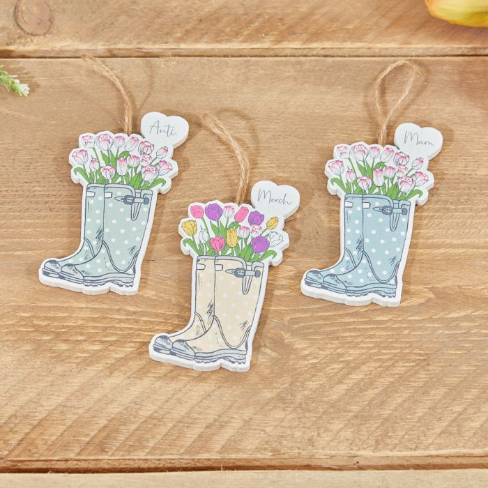 Welsh hanging decorations - Flowers in Wellies