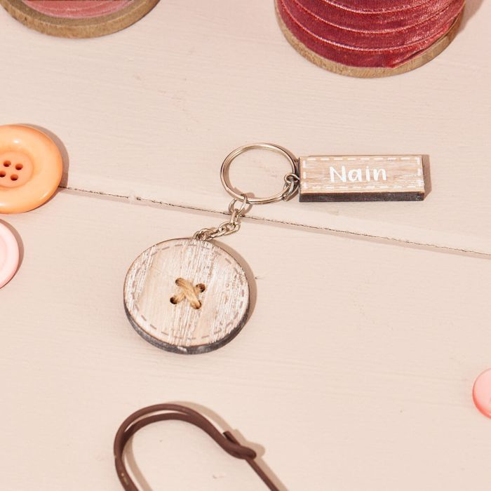 Wooden Gift Keyring Button