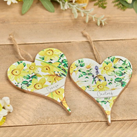 Welsh hanging heart decorations - Daffodil