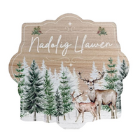 Welsh Evergreen 'Nadolig Llawen' Woodland Stag Wooden Plaque