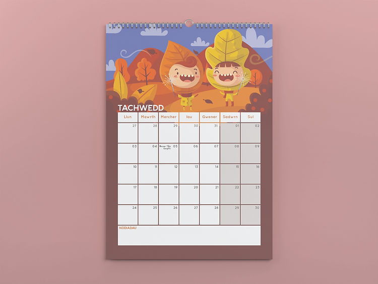 2025 Welsh Language Calendar - A3 or A4