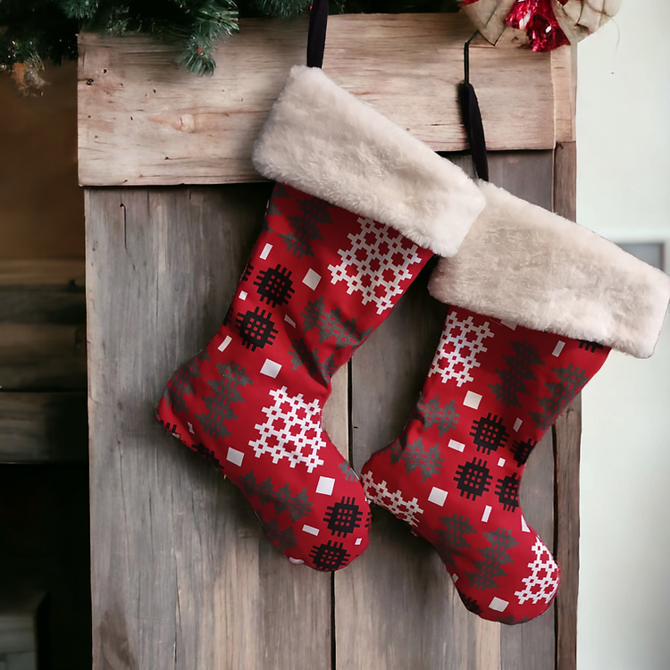 Welsh Tapestry Blanket print Christmas Stockings