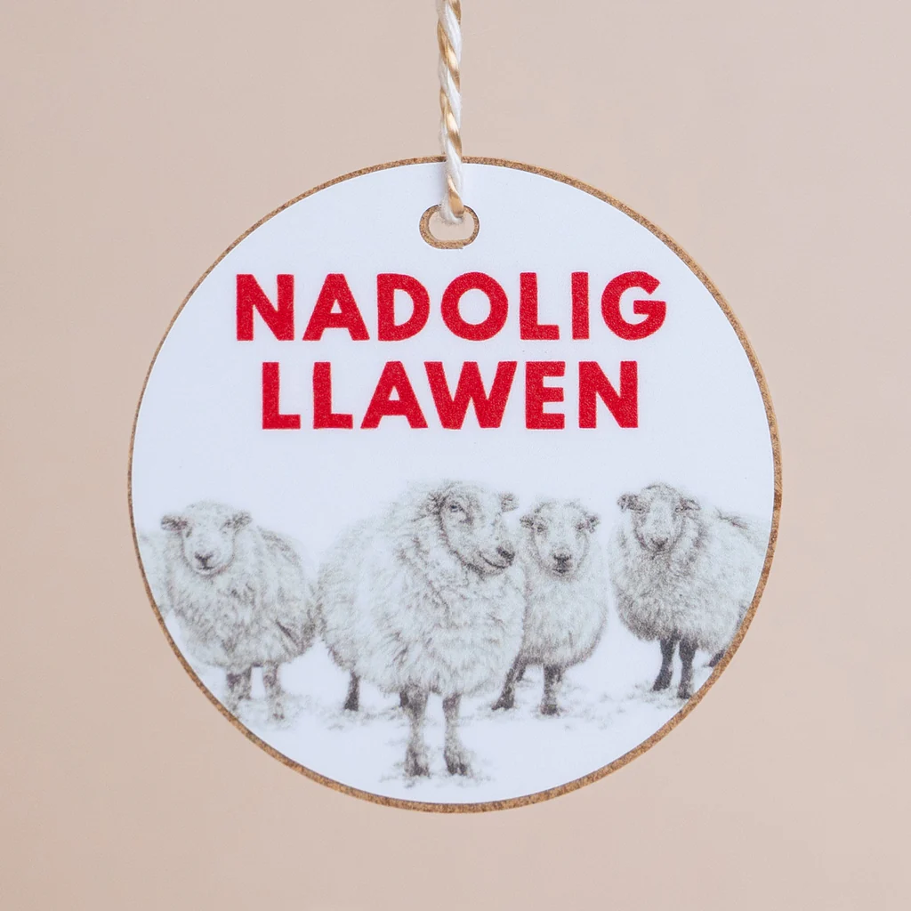 Christmas Gift Decoration - Nadolig Llawen - Sheep