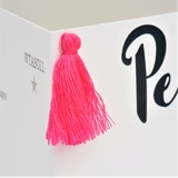 Welsh Birthday Card, Penblwydd Hapus, Bouquet, Tassel Embellished