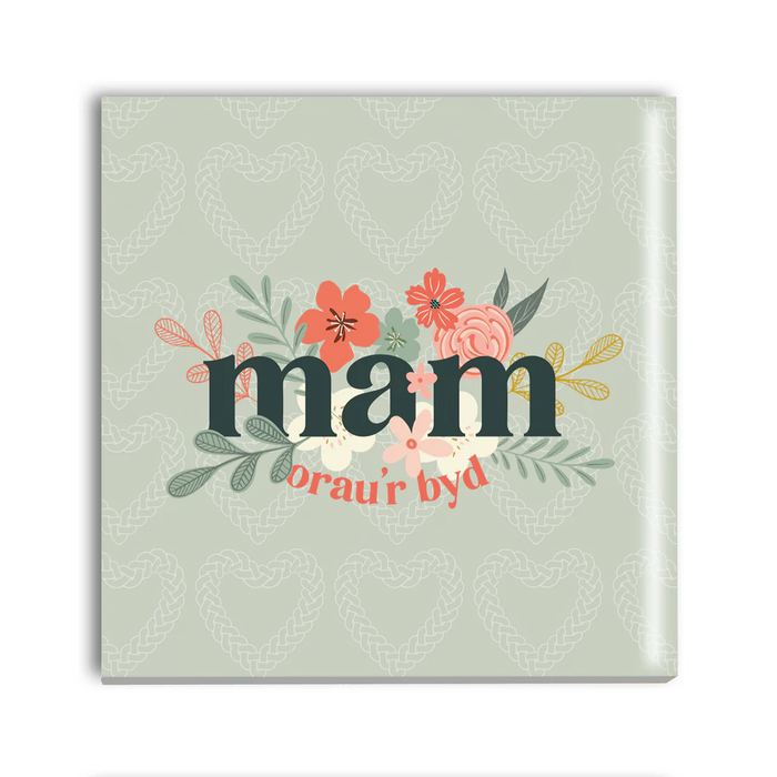 Welsh Mother's Day Coaster 'Mam Orau'r Byd' Posie