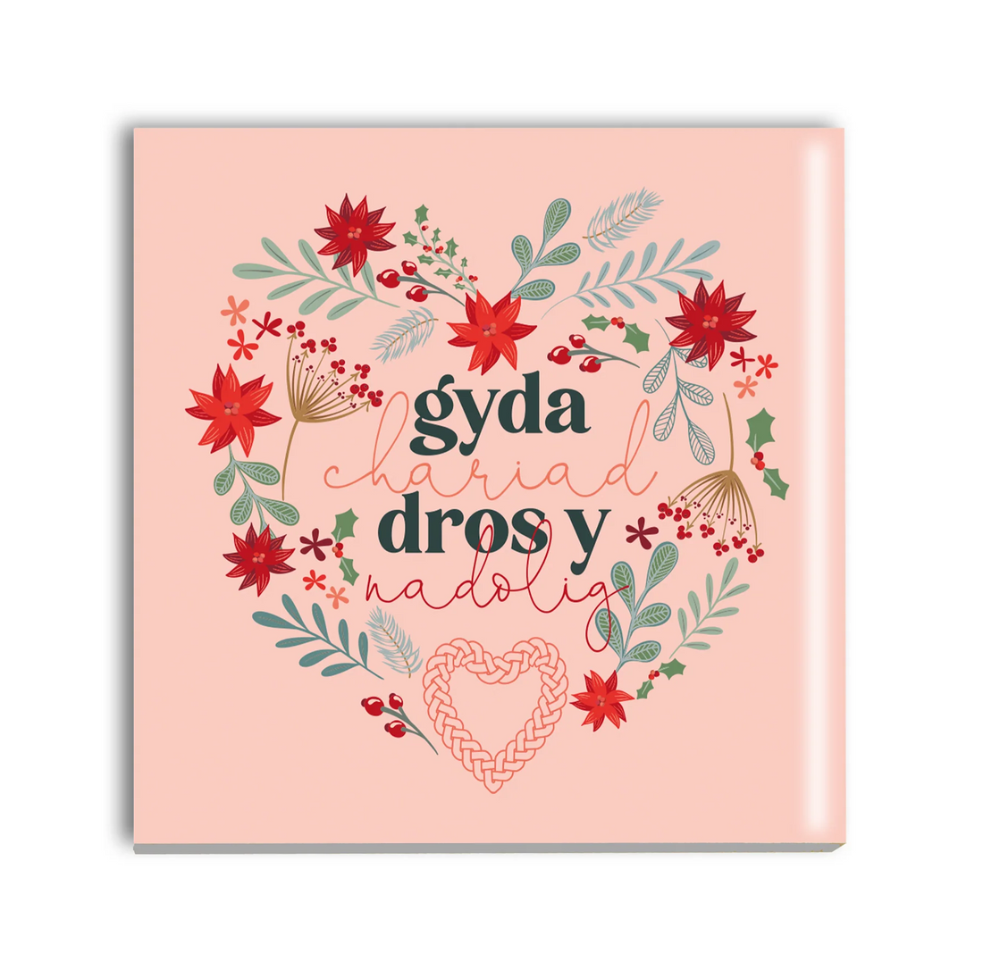 Welsh Christmas Coaster &