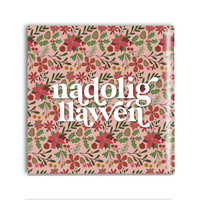 Welsh Christmas Coaster 'Nadolig Llawen' Garden
