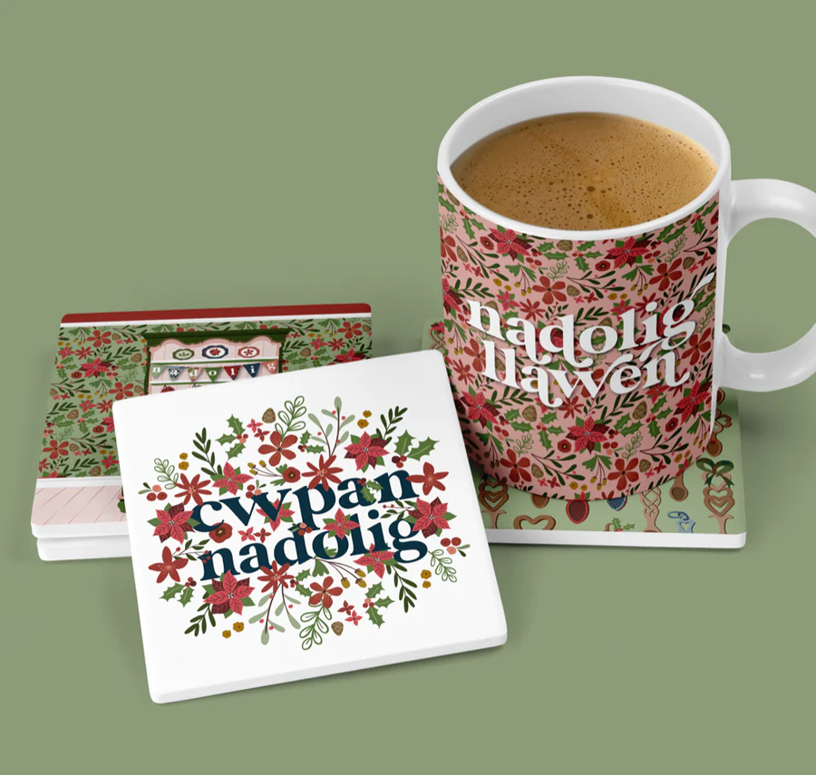 Welsh Christmas Coaster &