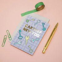 New home card 'Cartref Newydd' keys