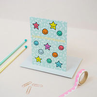 Congratulations card 'Llongyfarchiadau!' faces & foil