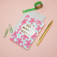 Mother's day card 'Sul y Mamau Hapus' flowers & foil