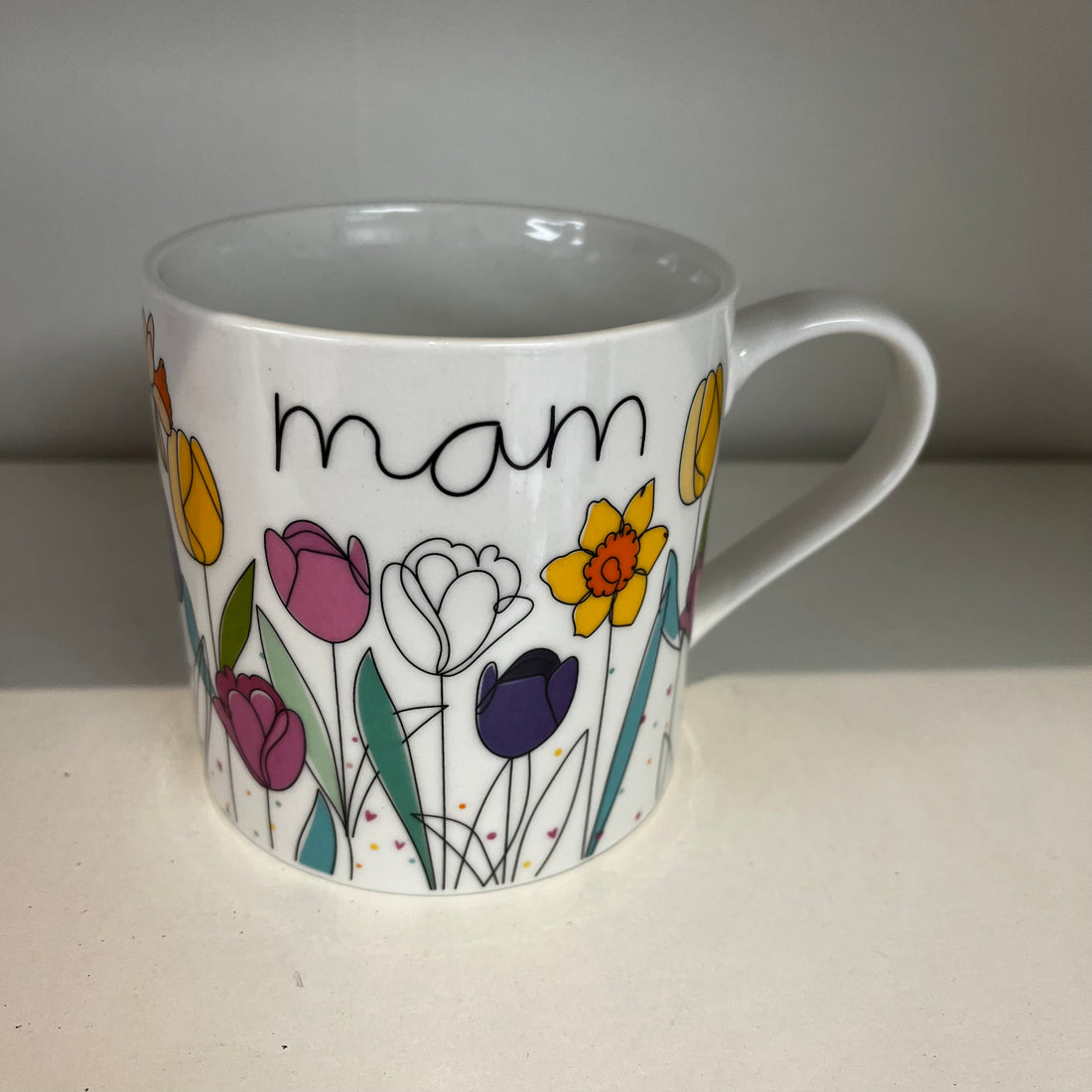 Bone China Mug - Mam - Daffodils & Tulips