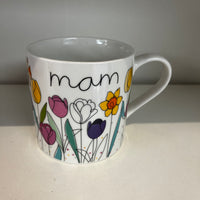 Bone China Mug - Mam - Daffodils & Tulips