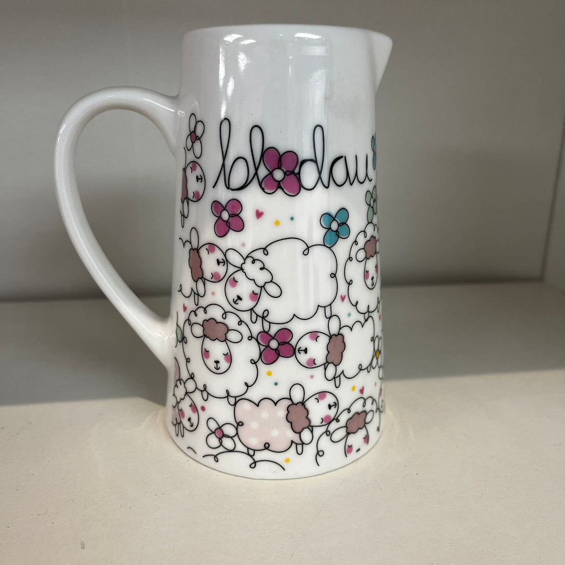 Bone China Jug - Blodau - Sheep