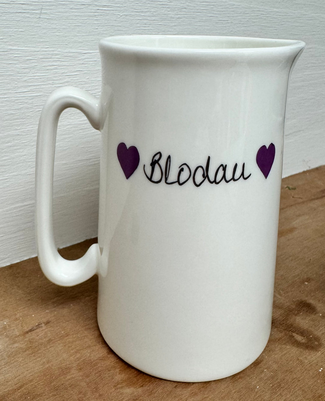 Bone china vase jug - Blodau