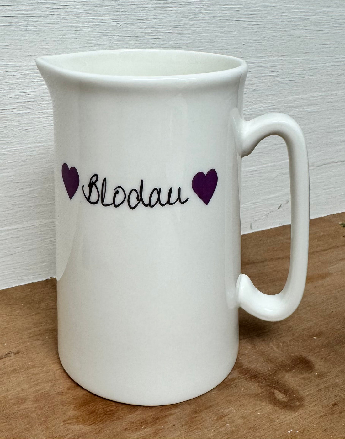 Bone china vase jug - Blodau