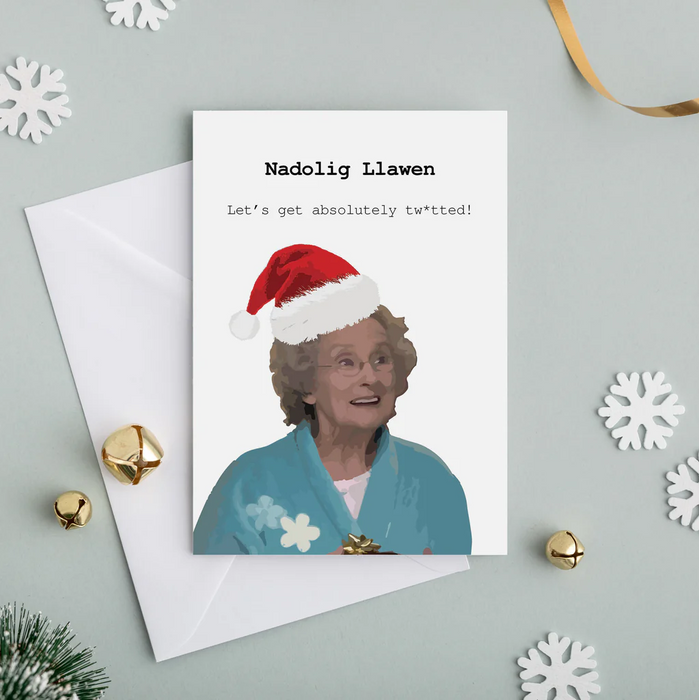 Welsh Christmas card 'Nadolig Llawen' Doris - Gavin and Stacey