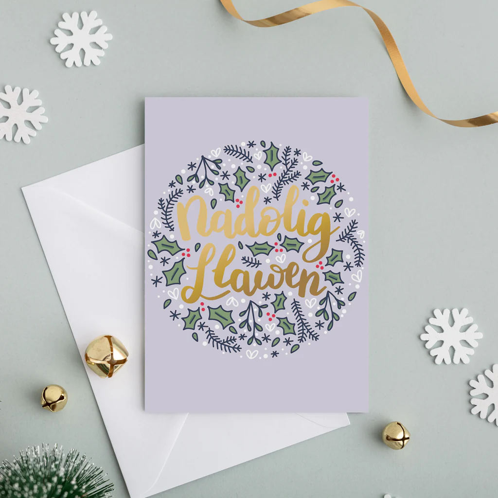Welsh Christmas Card Set of 4 &