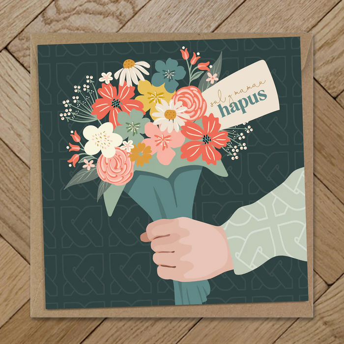 Mother's day card 'Sul y Mamau Hapus' bunch of flowers