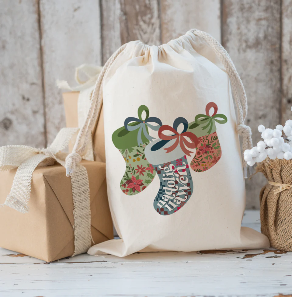 Nadolig Llawen Stockings Santa Sack