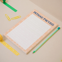 'Pethau Pwysig' list pad A5
