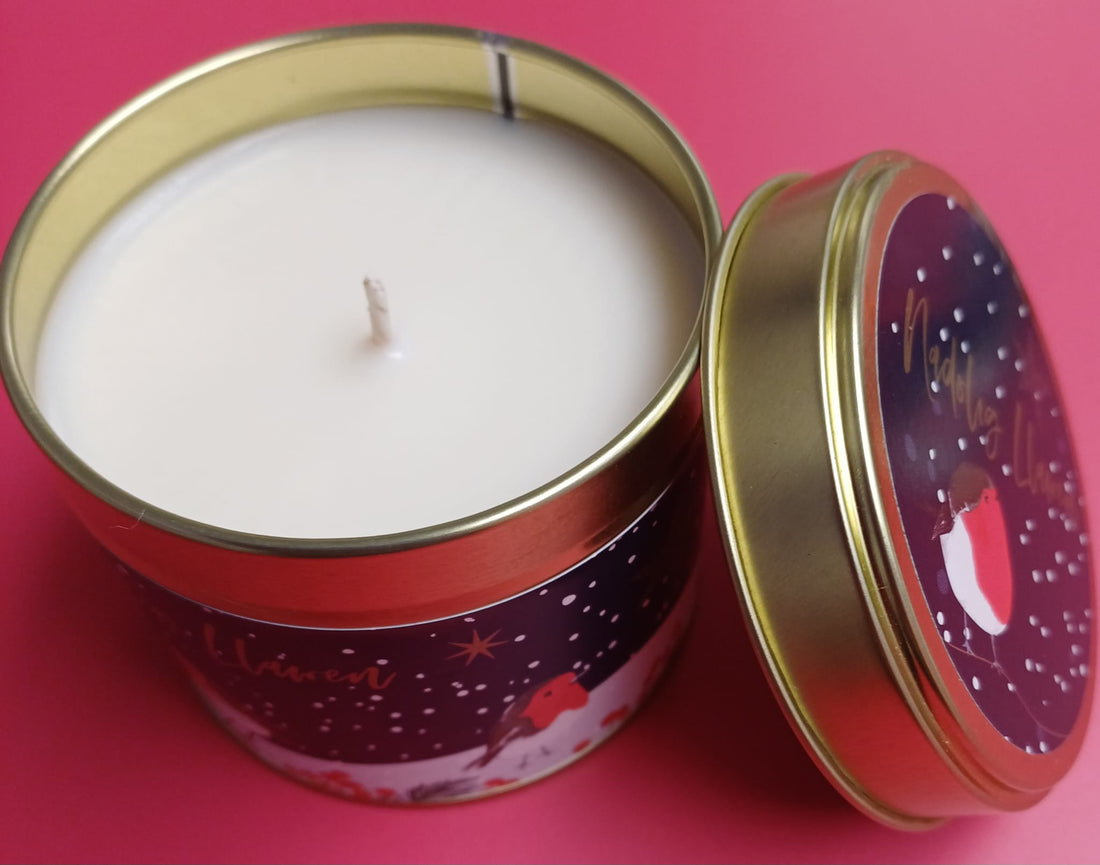 Christmas Fragranced Tin Candle - Nadolig Llawen - Robins