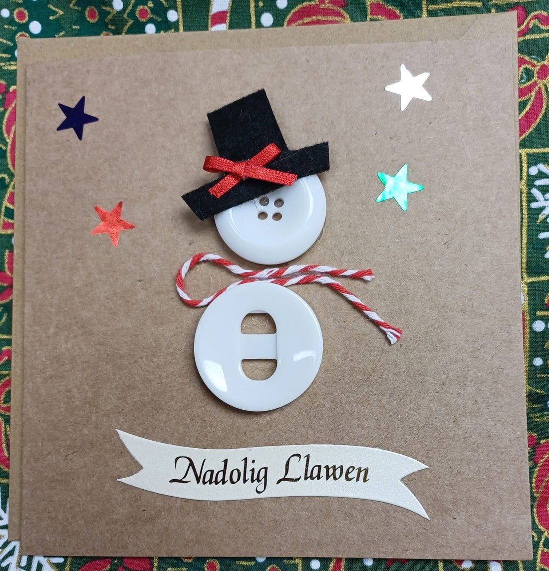 Handmade Welsh Christmas card &