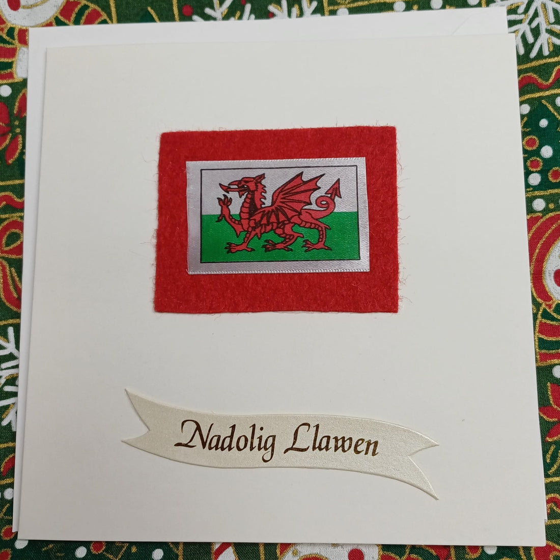 Handmade Welsh Christmas card &
