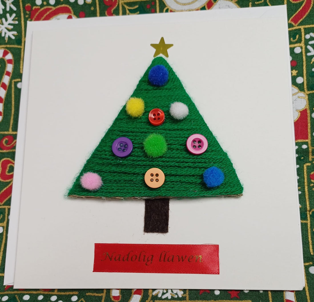 Handmade Welsh Christmas card &