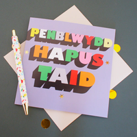 Welsh Birthday card 'Penblwydd Hapus Taid' foil, grandfather