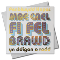 Welsh Birthday card 'Penblwydd Hapus ... digon o rodd' brother/sister from brother