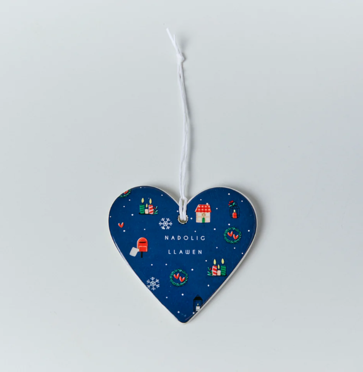 Ceramic Christmas Decoration - Nadolig Llawen - Ditsy Houses