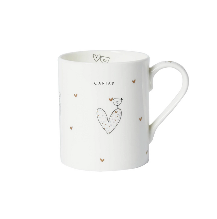 Bone China Mug - Cariad - Lovebird