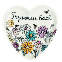 Welsh heart trinket dish 'Trysorau Bach' little treasures