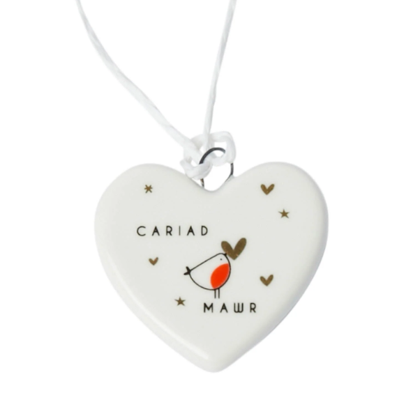 Ceramic Mini Christmas Decoration - Cariad Mawr - Robins