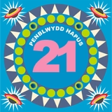 Welsh 21st Birthday Card 'Penblwydd Hapus 21' pompoms