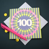 Welsh 100th Birthday Card 'Penblwydd Hapus 100' pompoms