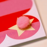 Welsh birthday card - Gin and Stripes, Penblwydd hapus, pompoms