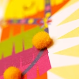 Welsh birthday card - Pinata - Happy birthday, pompoms
