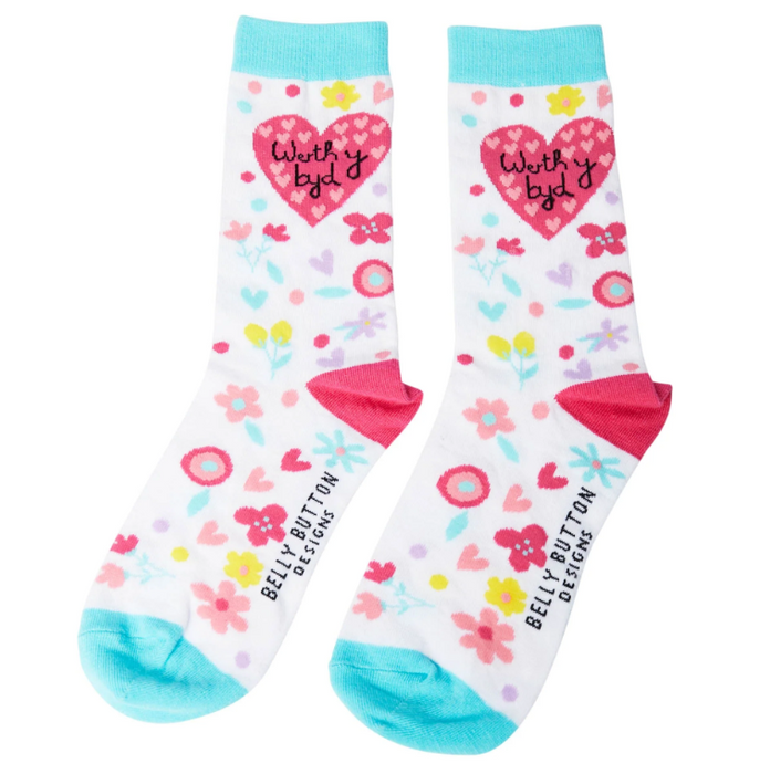 Bamboo Gift Socks - Werth y Byd - Flowers