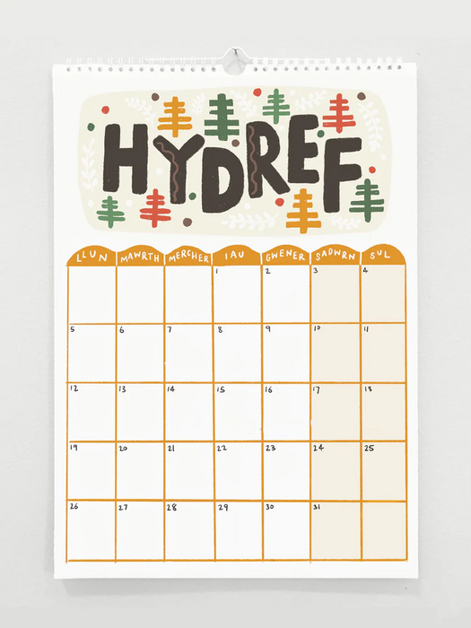 2026 Welsh Language Calendar - 'Calendr Cymraeg'