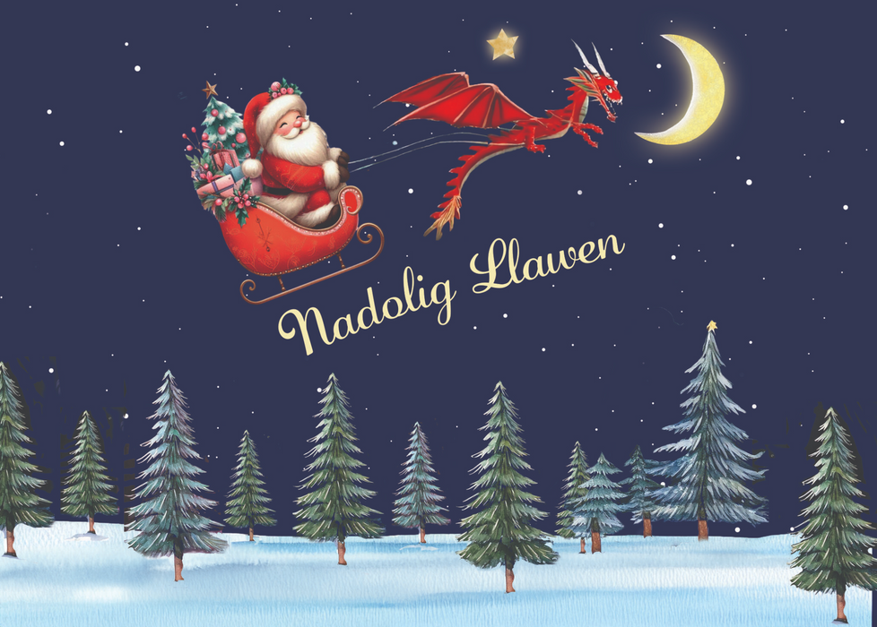 Welsh charity Christmas cards 'Draig Siôn Corn' pack of 10