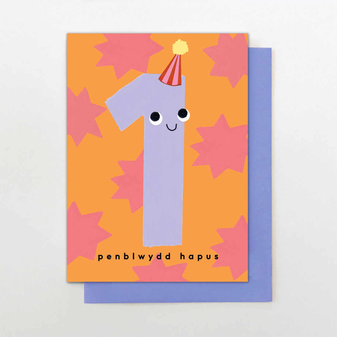 Welsh 1st Birthday card "Penblwydd Hapus 1"
