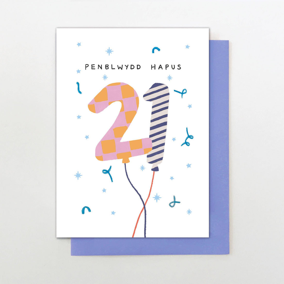 Welsh 21st Birthday card "Penblwydd Hapus 21"