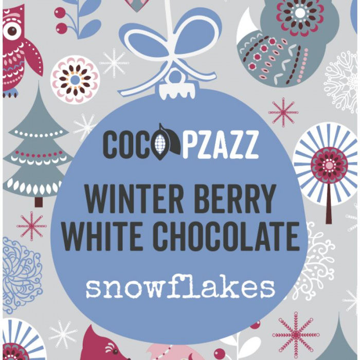 Welsh Winter Berry White Chocolate Snowflakes 80g