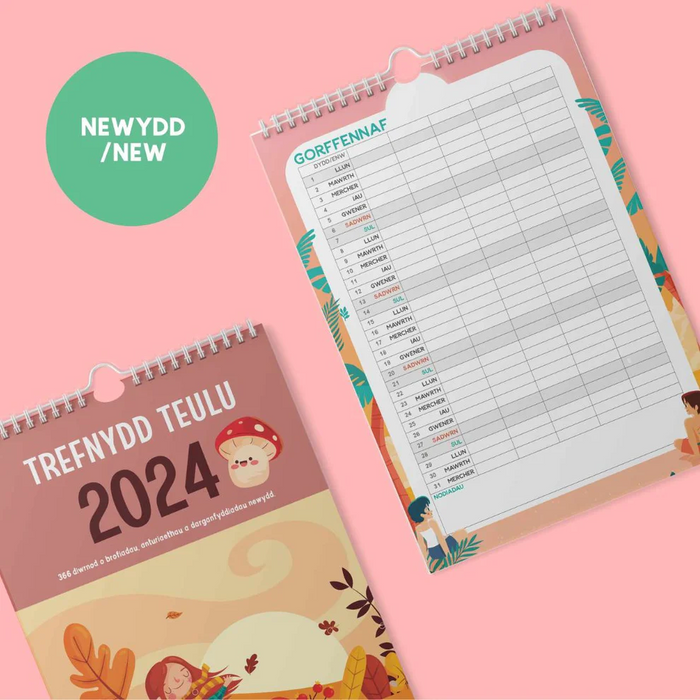 Trefnydd Teulu 2024 A3 Family Planner Calendar