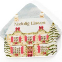Nadolig Llawen ceramic coaster - gold details