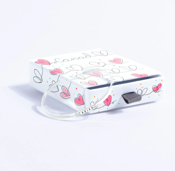 Silver plated bangle - Cariad